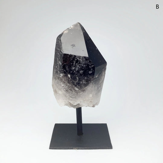 Rough Smoky Quartz on Display Stand