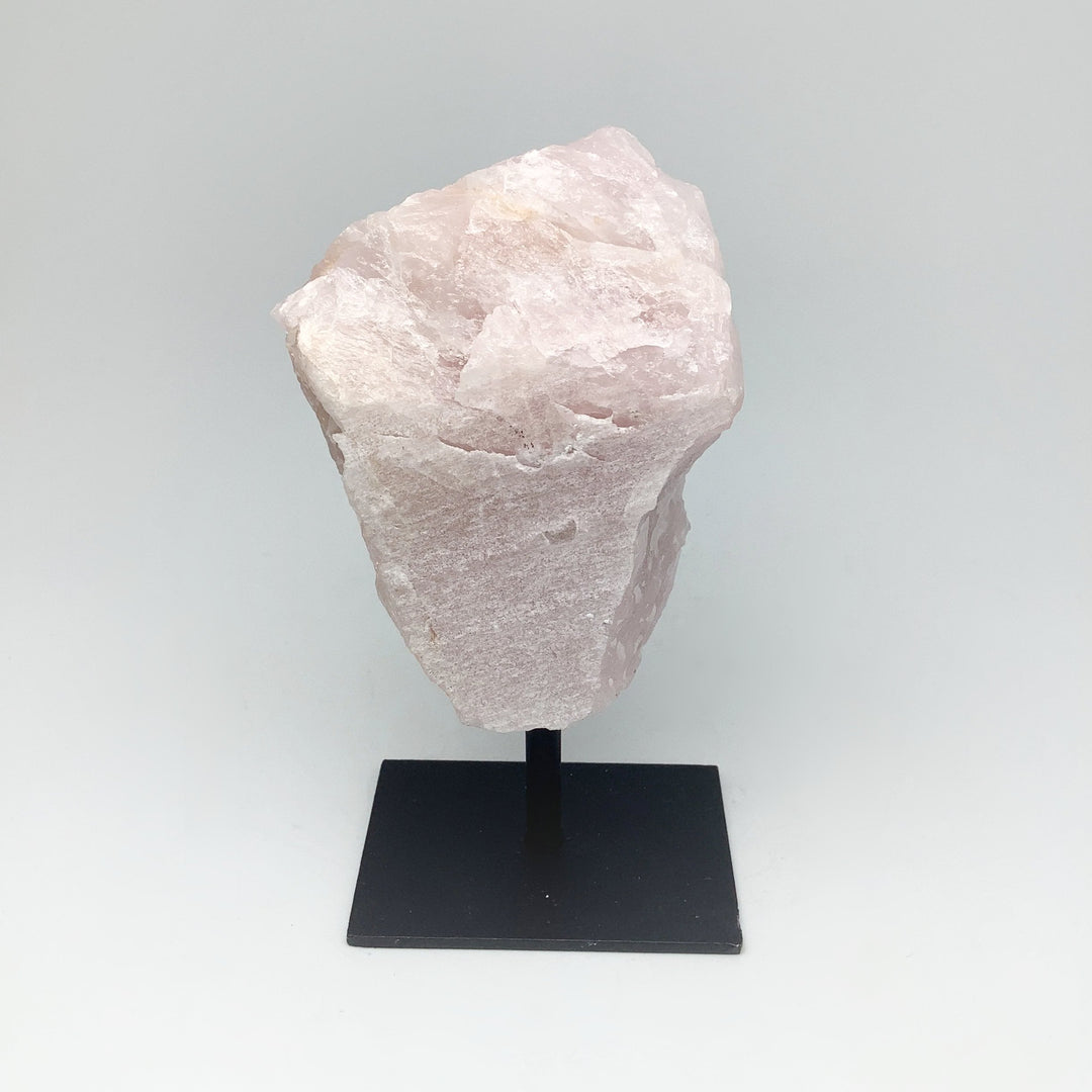 Rough Rose Quartz on Display Stand