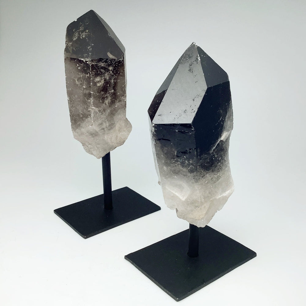 Rough Smoky Quartz on Display Stand