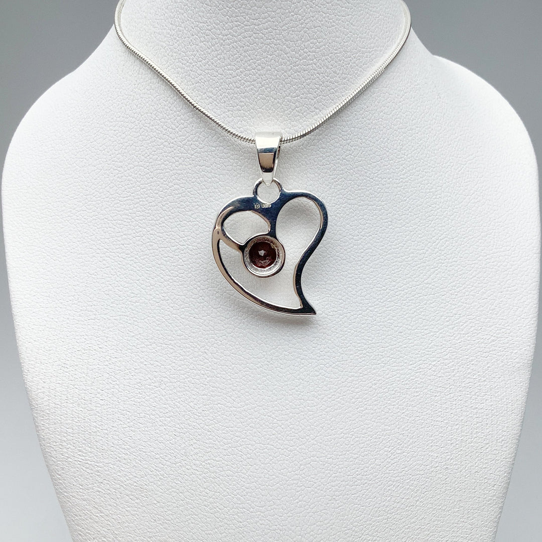 Garnet Heart Pendant