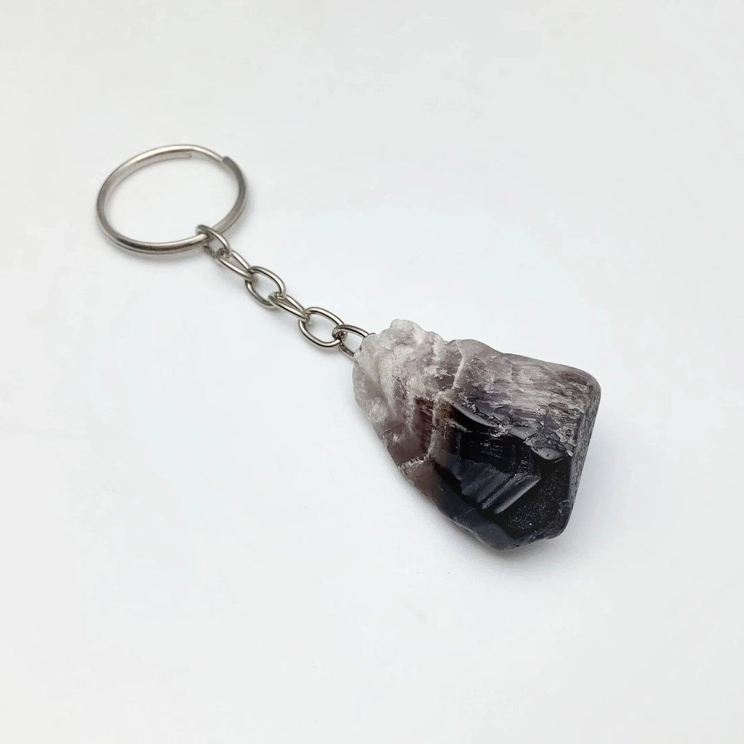 Chevron Amethyst Keychain