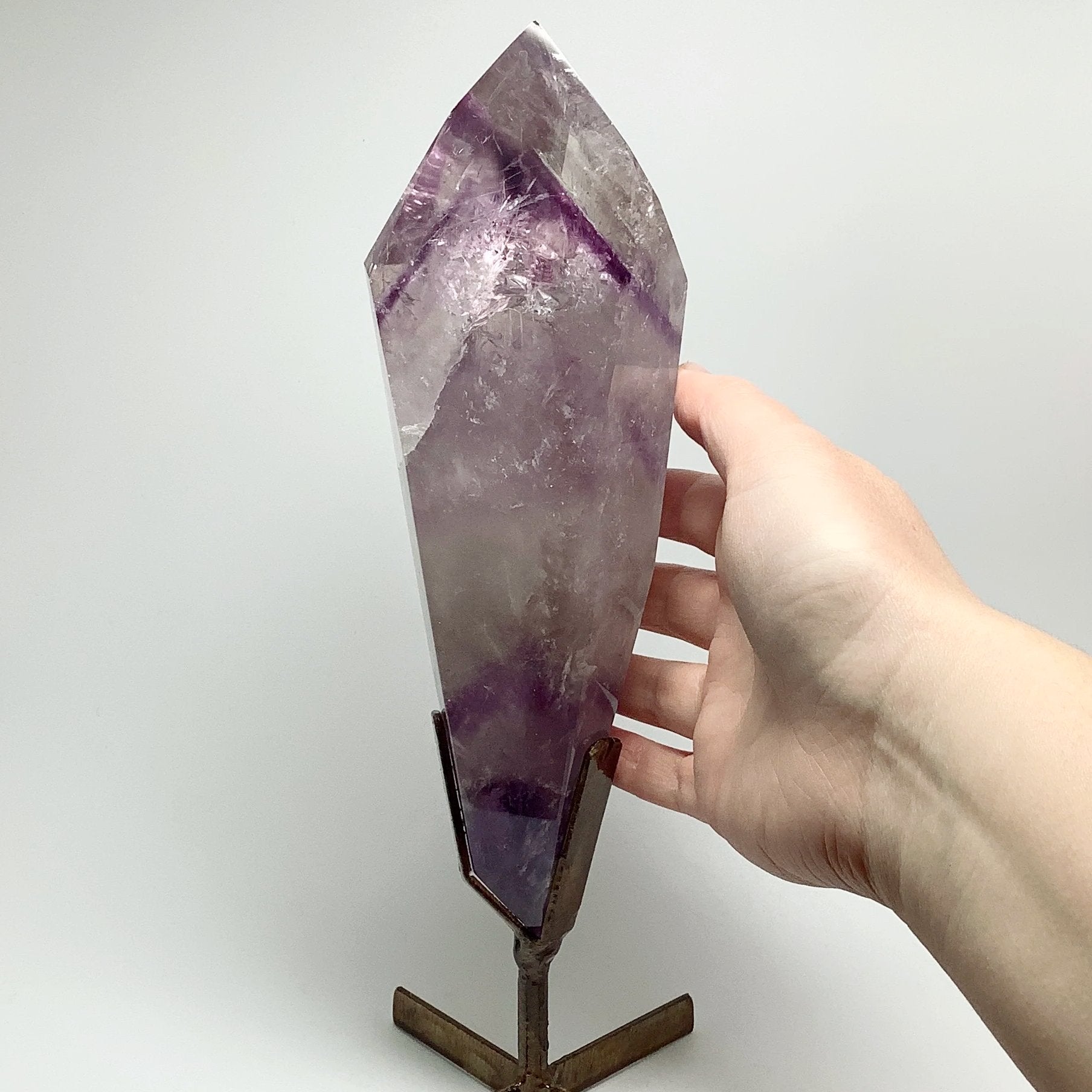 Polished Amethyst Scepter with Display Stand