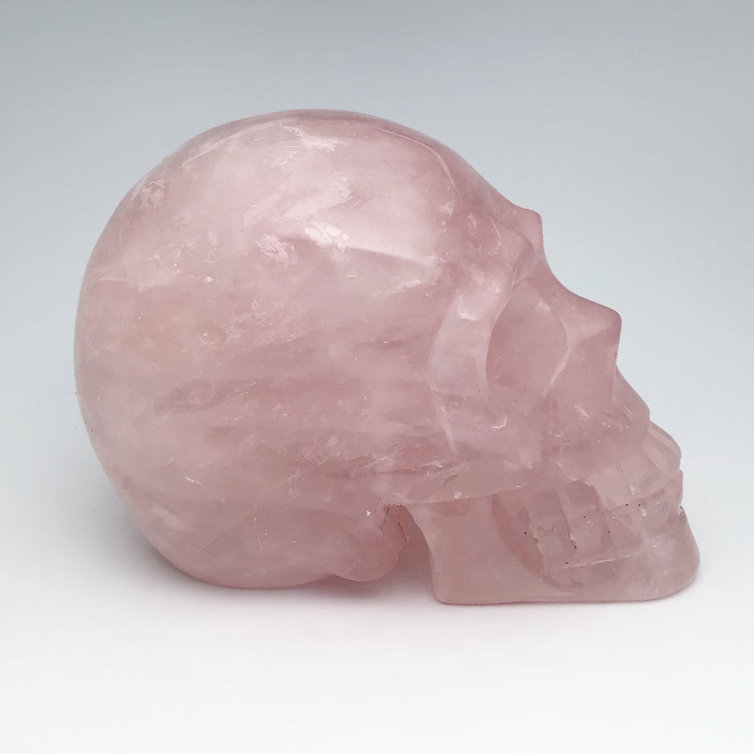 Carved Rose Quartz Skull