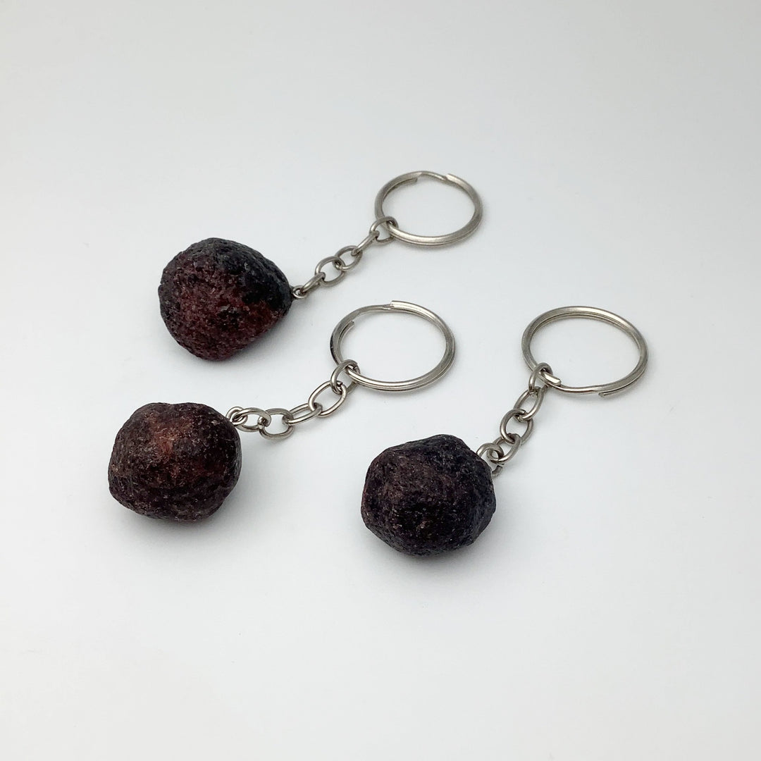 Rough Garnet Keychain