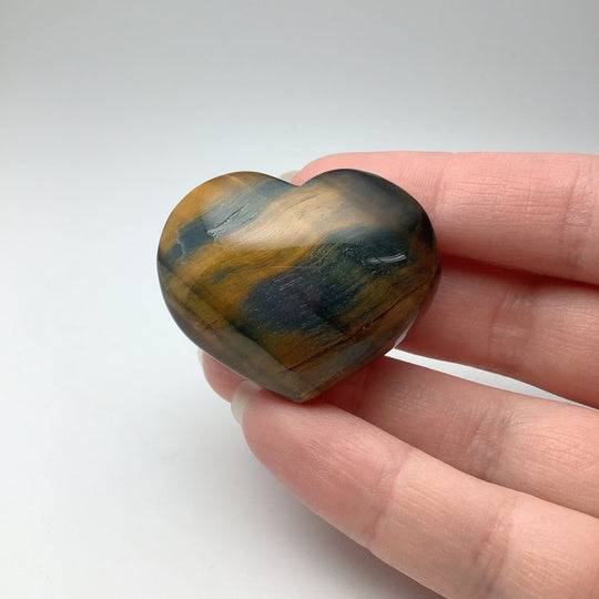 Blue Gold Tiger Eye Heart