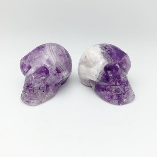 Carved Chevron Amethyst Skull at $49 Each