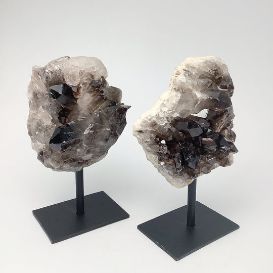 Smoky Quartz Cluster on Display Stand