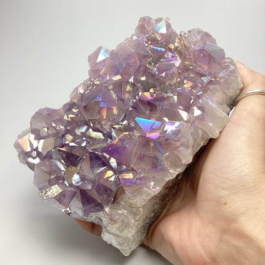 Rainbow Amethyst Druze Cluster Stand Up