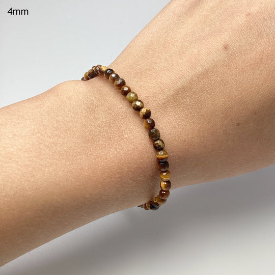 Gold Tiger Eye Faceted Beaded Bracelet