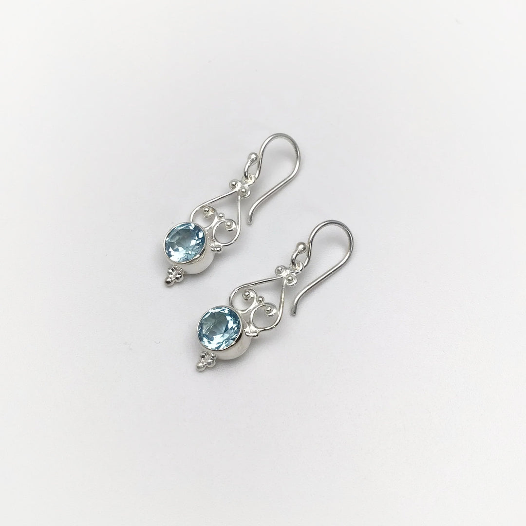 Blue Topaz Dangle Earrings