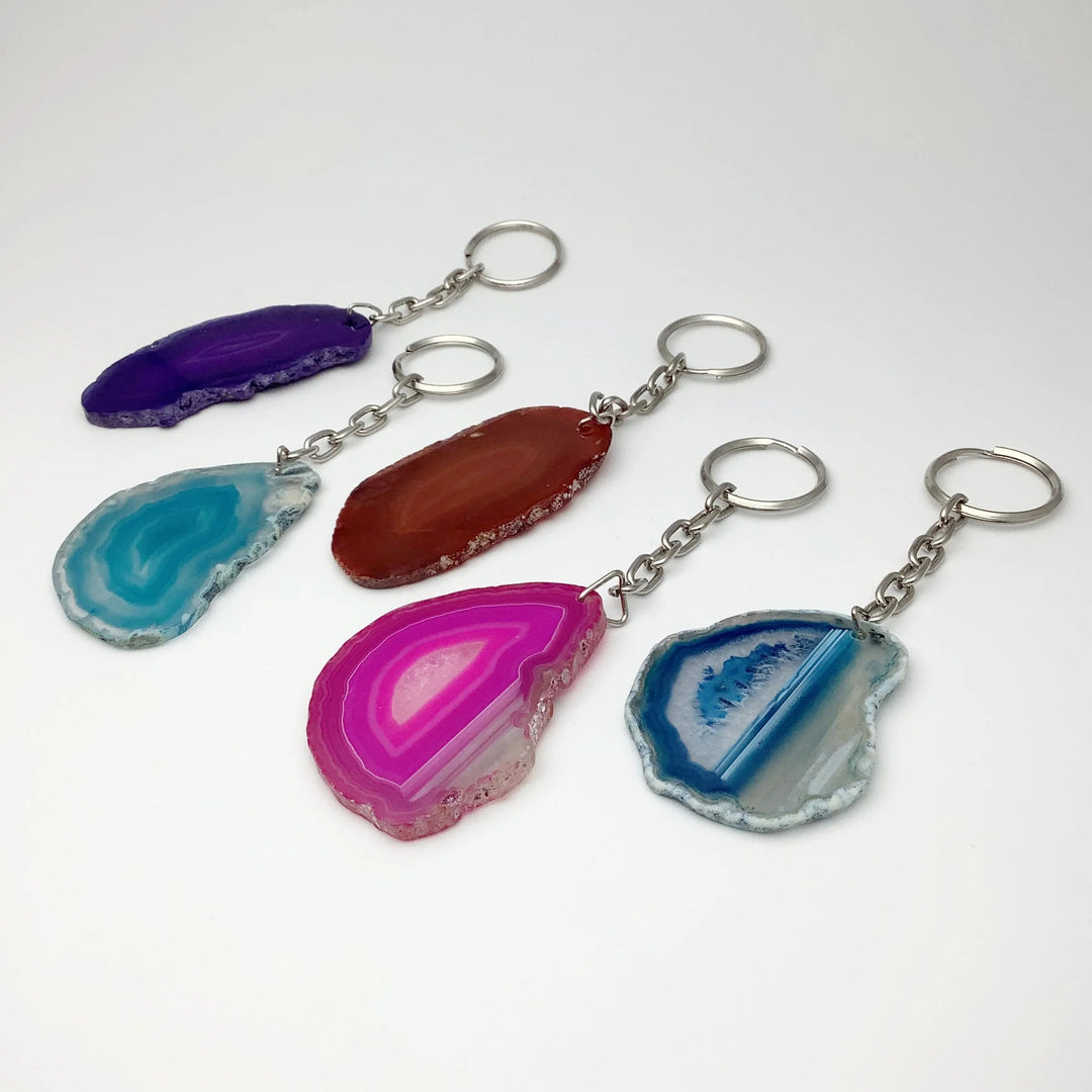 Agate Slice Keychain