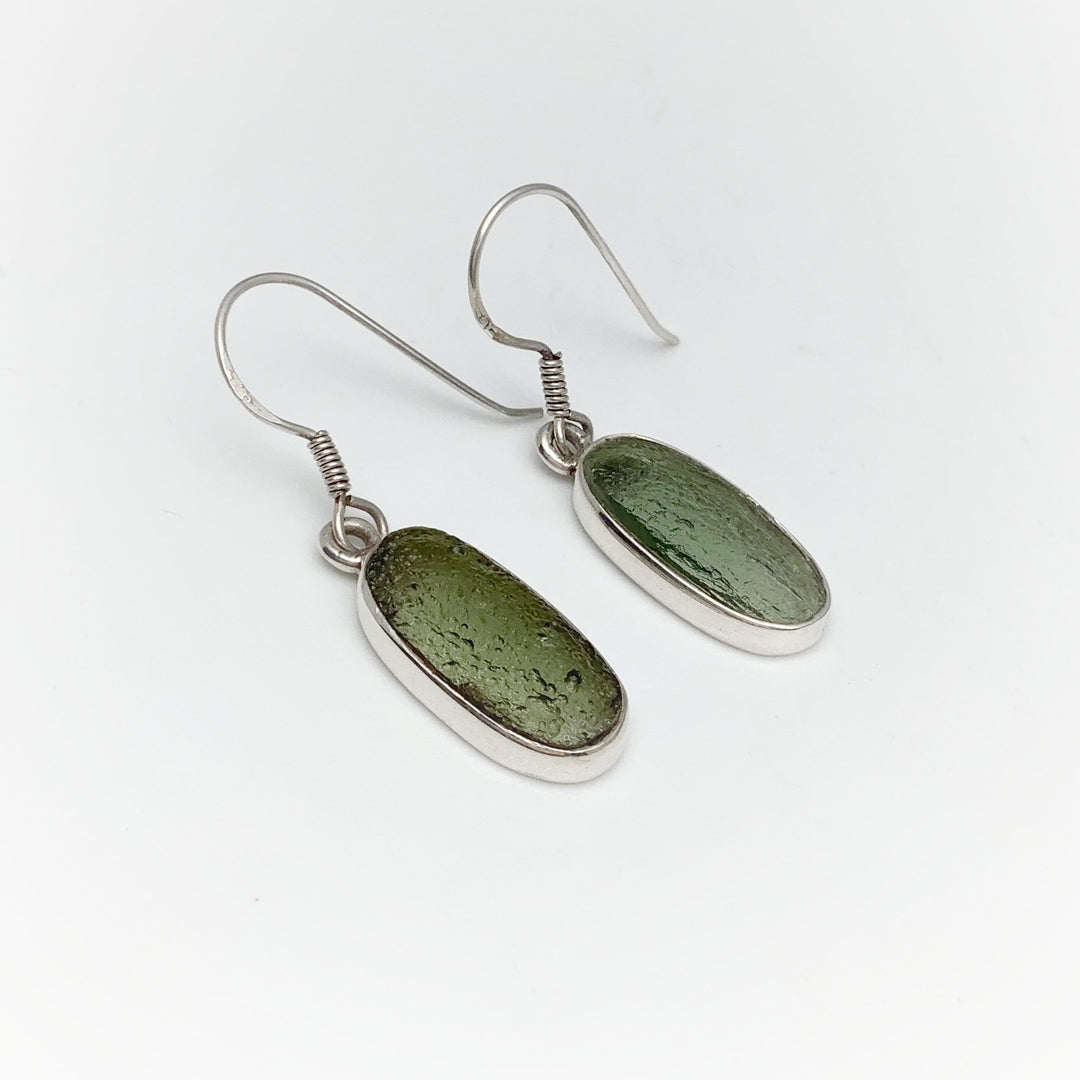 Moldavite Dangle Earrings