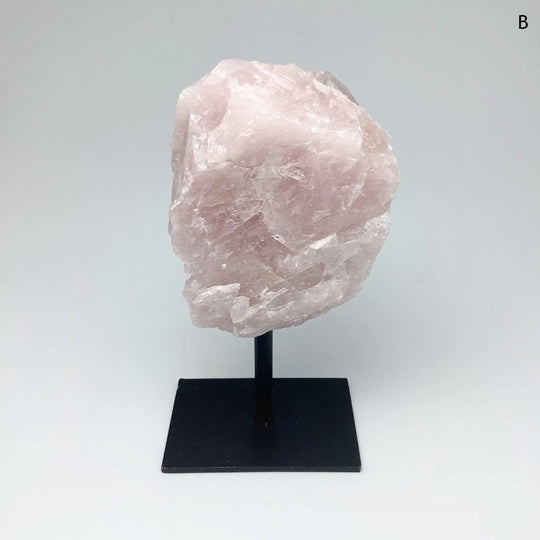 Rough Rose Quartz on Display Stand