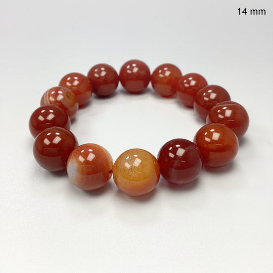 Banded Carnelian Agate Beaded Bracelet