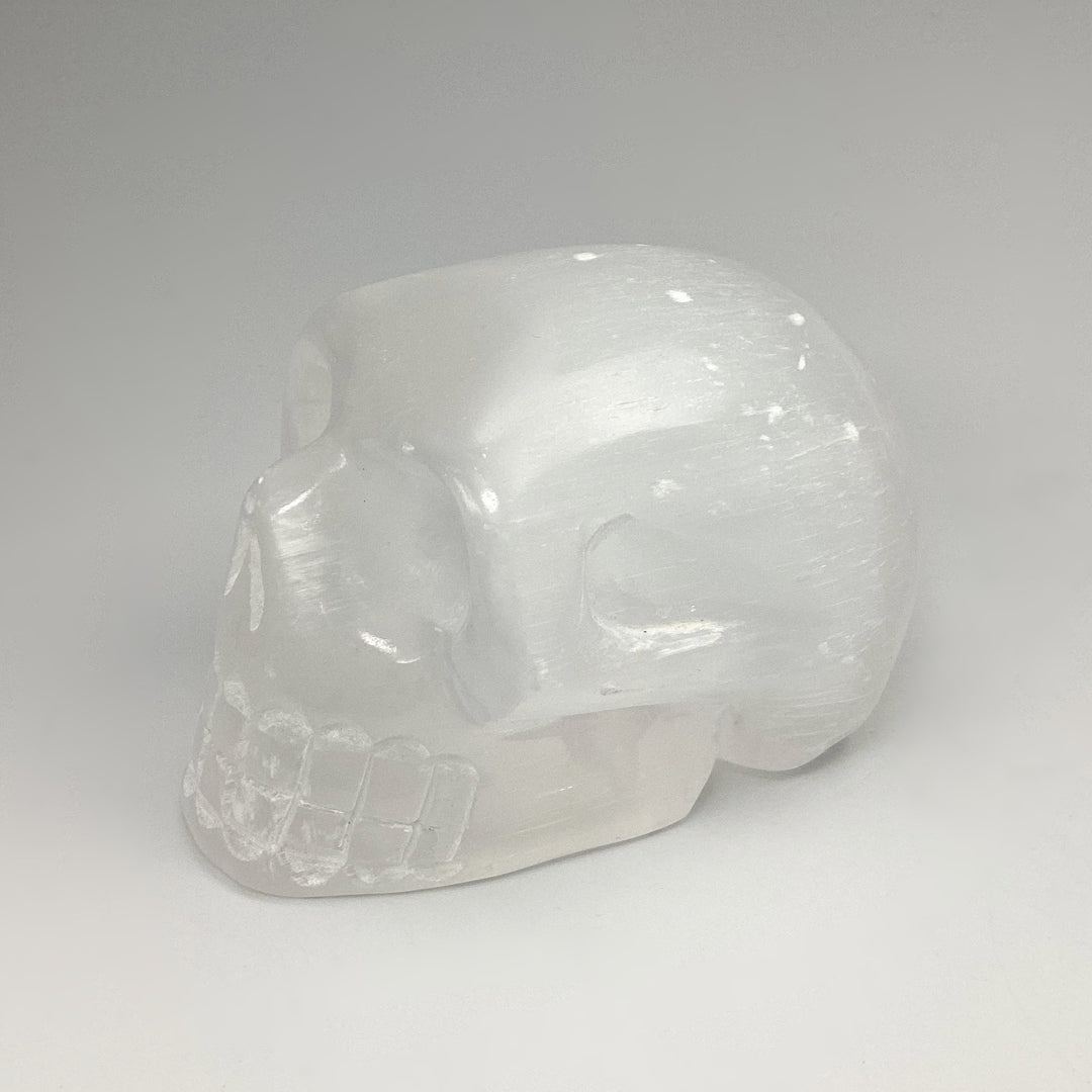 Carved Selenite Crystal Skull