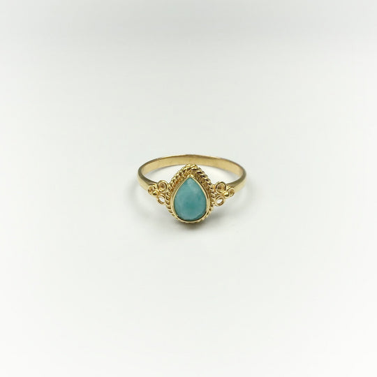 Amazonite Gold Finish Ring