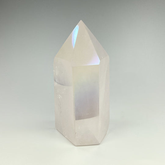 Polished Opalescent Rose Quartz Point