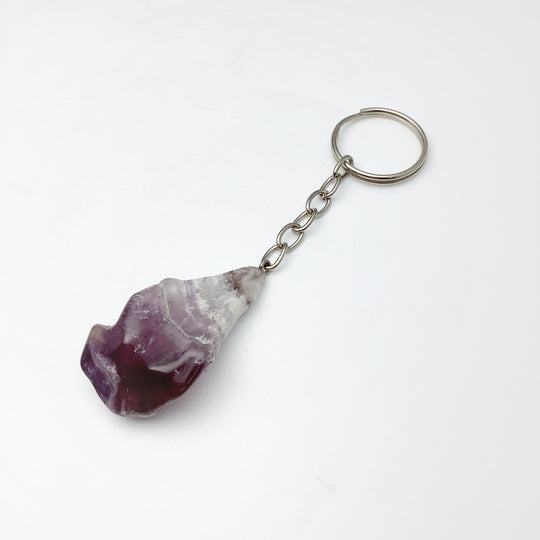 Chevron Amethyst Keychain