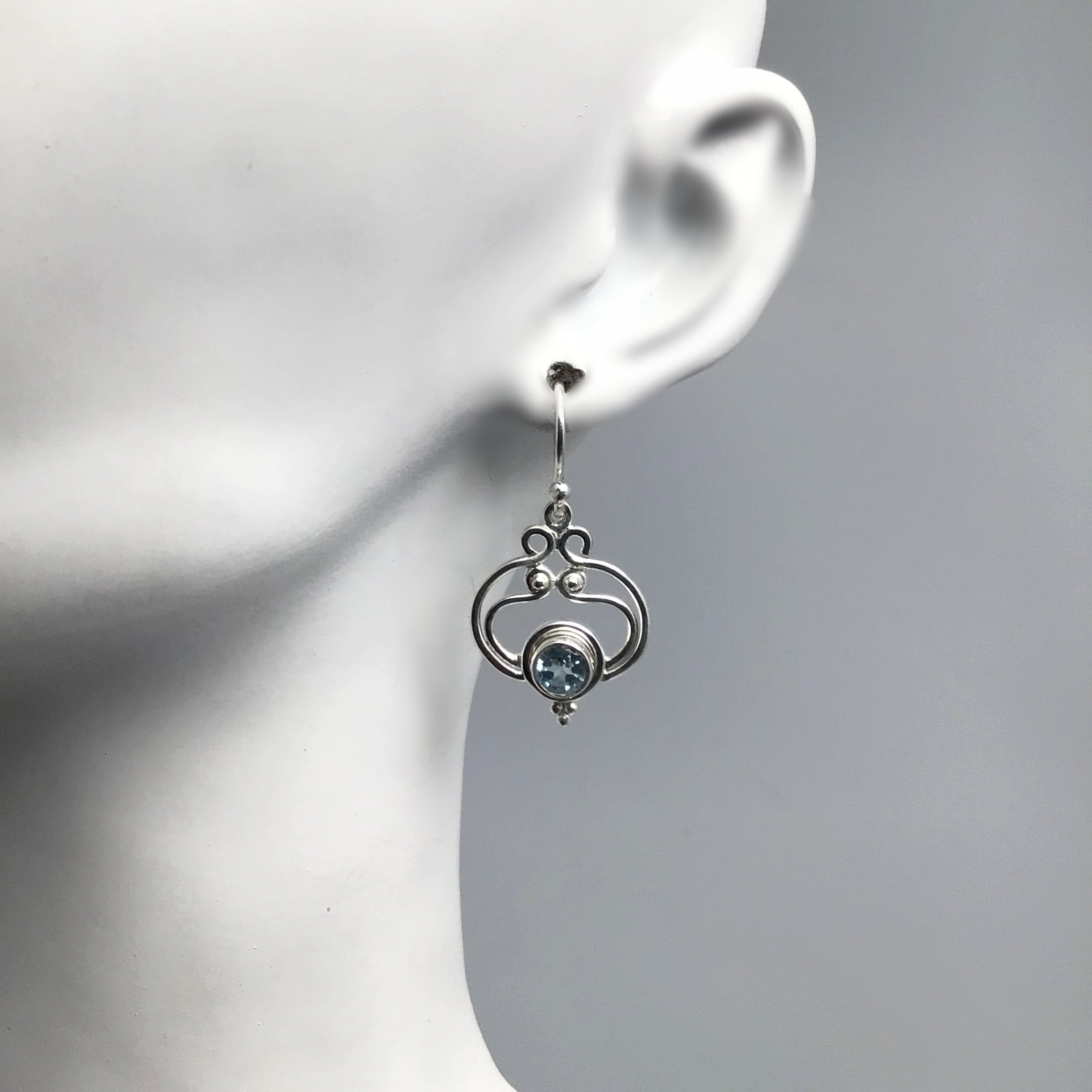 Blue Topaz Dangle Earrings