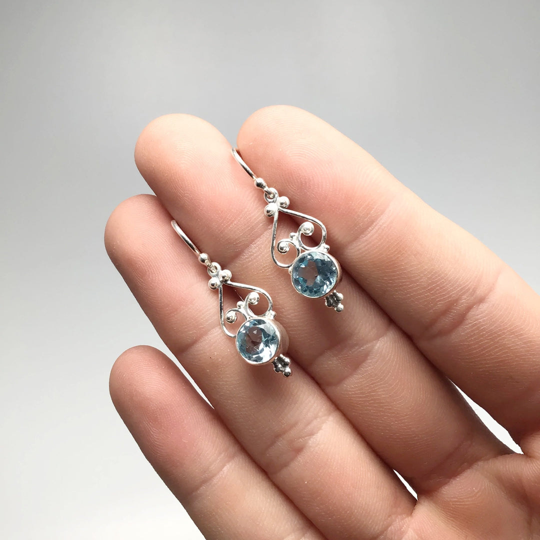 Blue Topaz Dangle Earrings