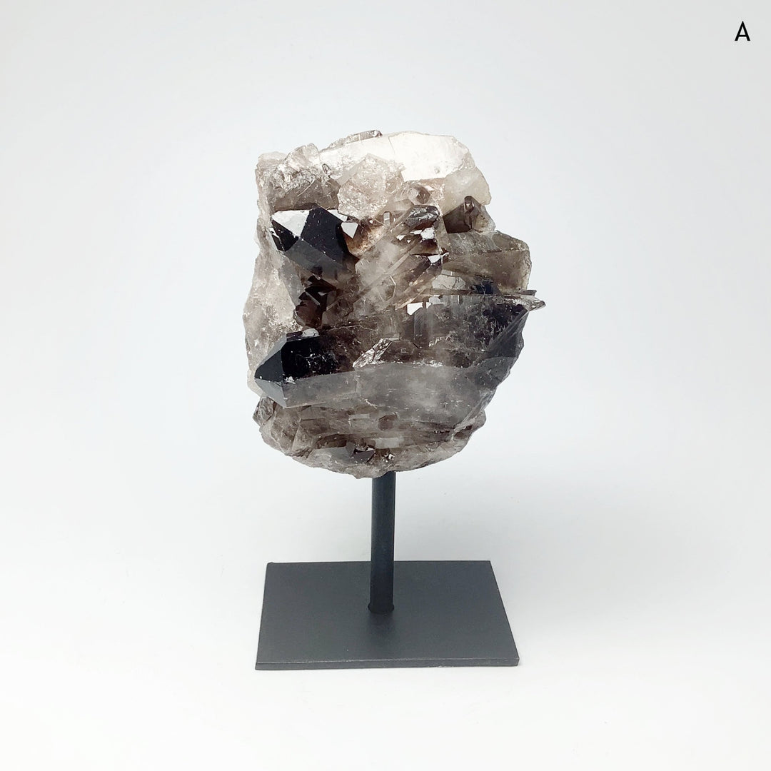 Smoky Quartz Cluster on Display Stand