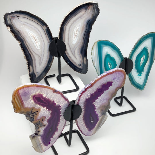 Agate Butterfly on Stand at $65 Each