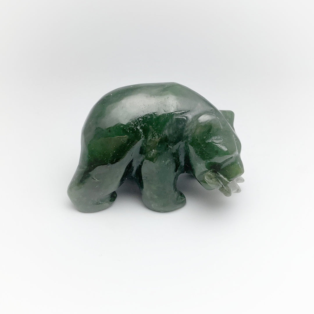 BC Jade Bear with Fish Carving