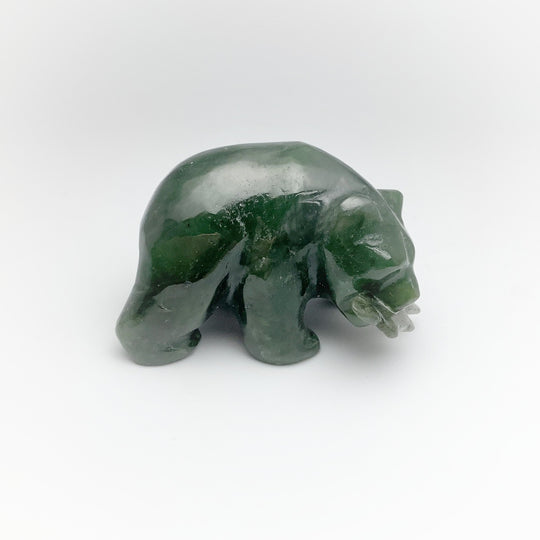 BC Jade Bear with Fish Carving