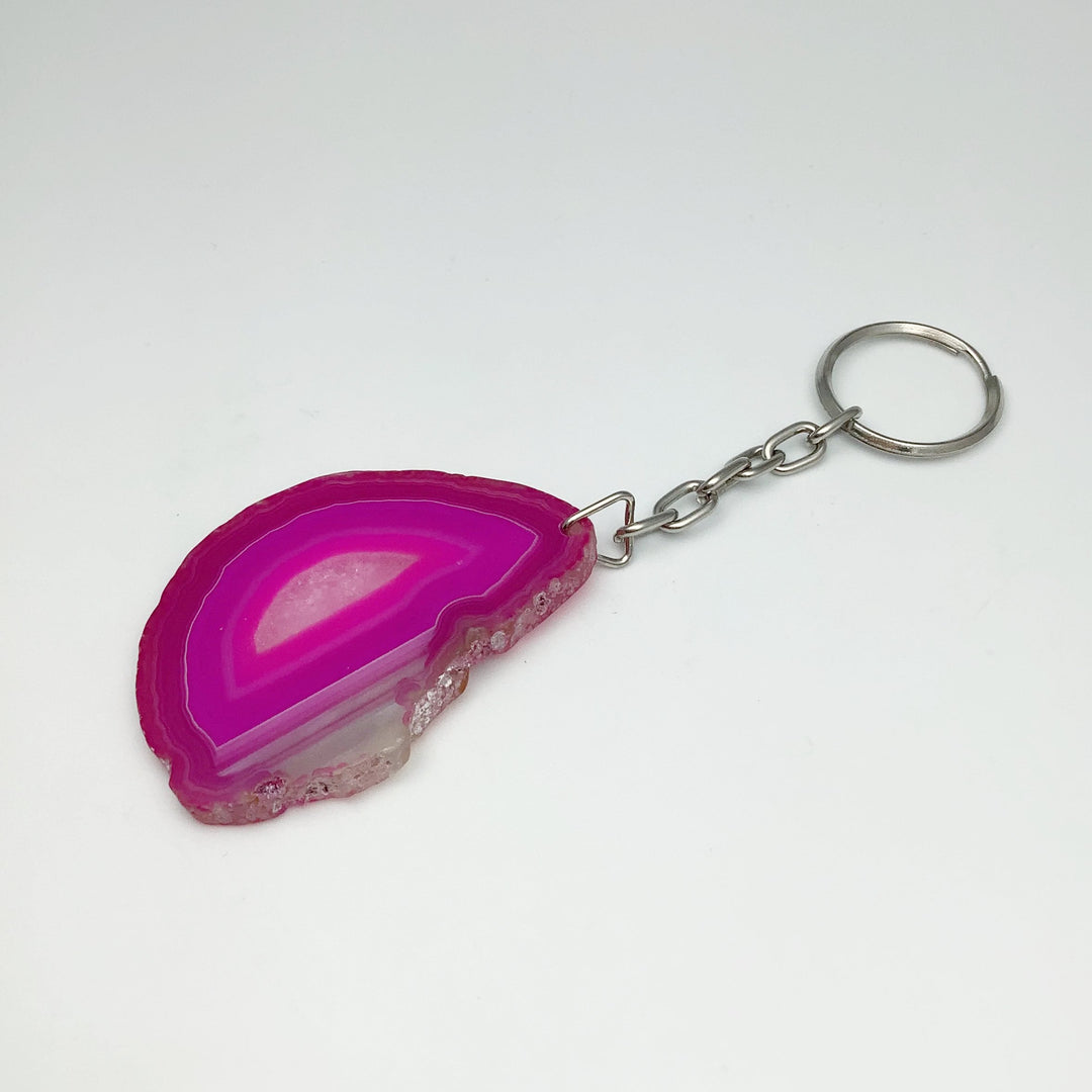 Agate Slice Keychain