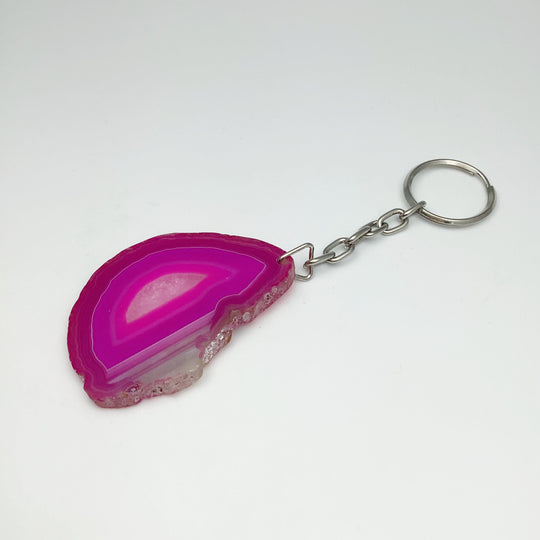 Agate Slice Keychain