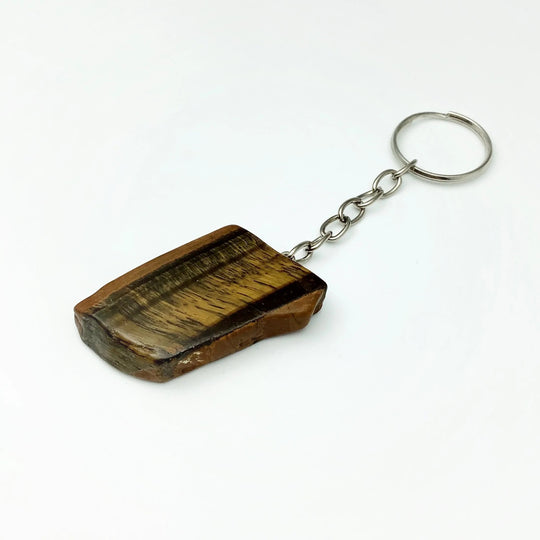 Tiger Eye Slice Keychain