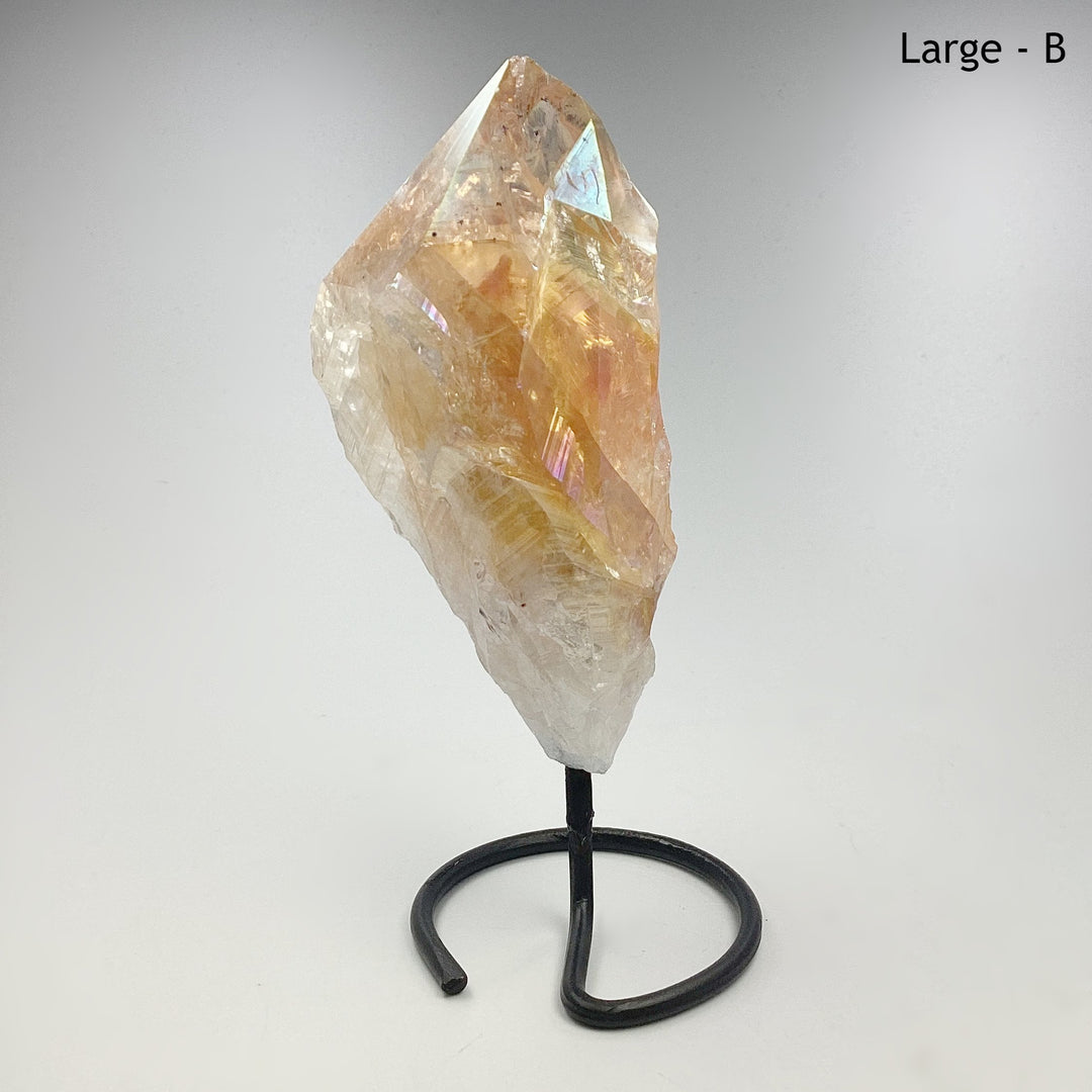 Rough Rainbow Citrine on Stand