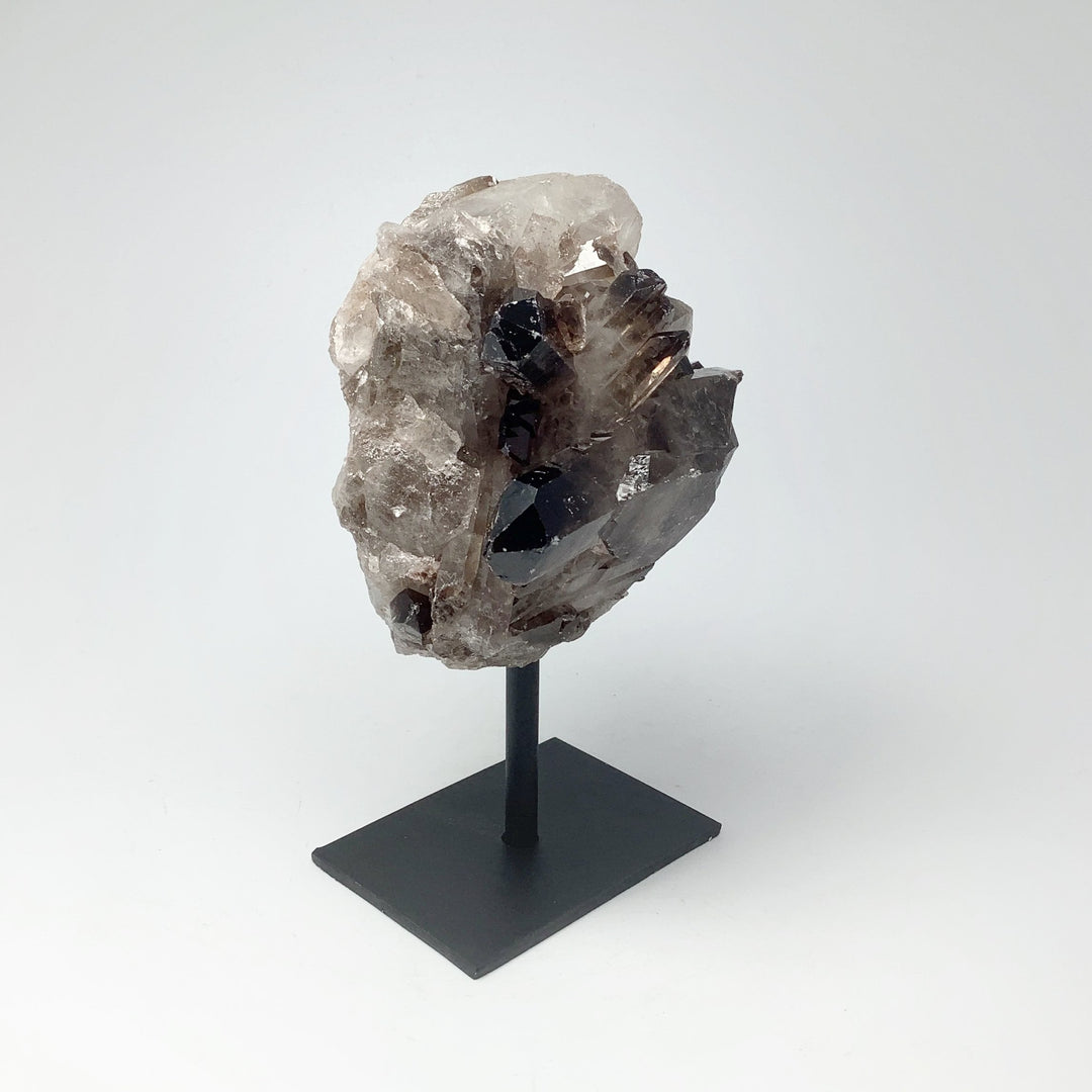 Smoky Quartz Cluster on Display Stand