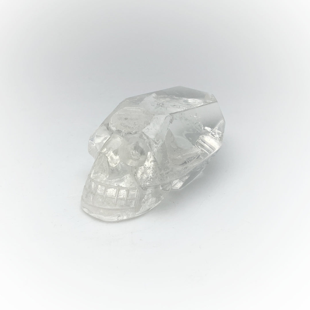 Carved Quartz Point Crystal Skull