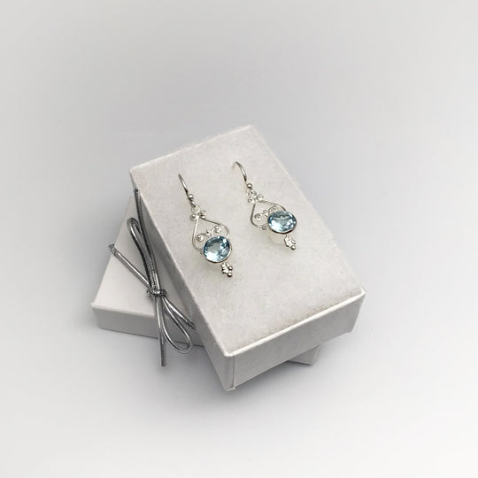 Blue Topaz Dangle Earrings