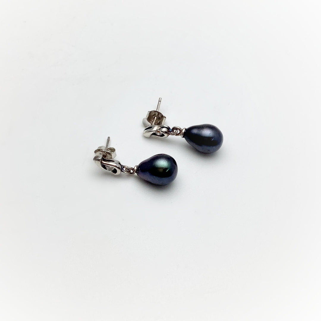 Tahitian Pearl and Cubic Zirconia Stud Earrings