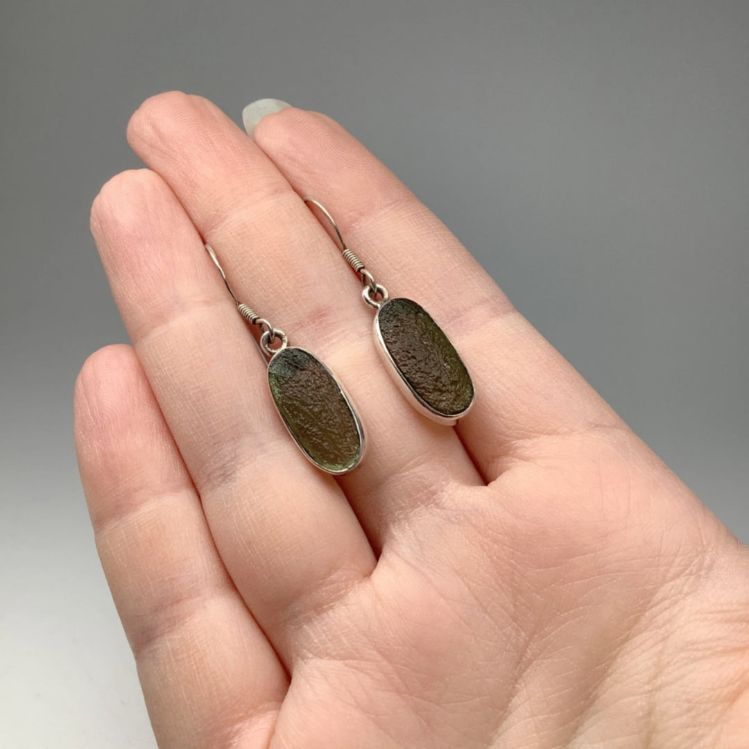 Moldavite Dangle Earrings