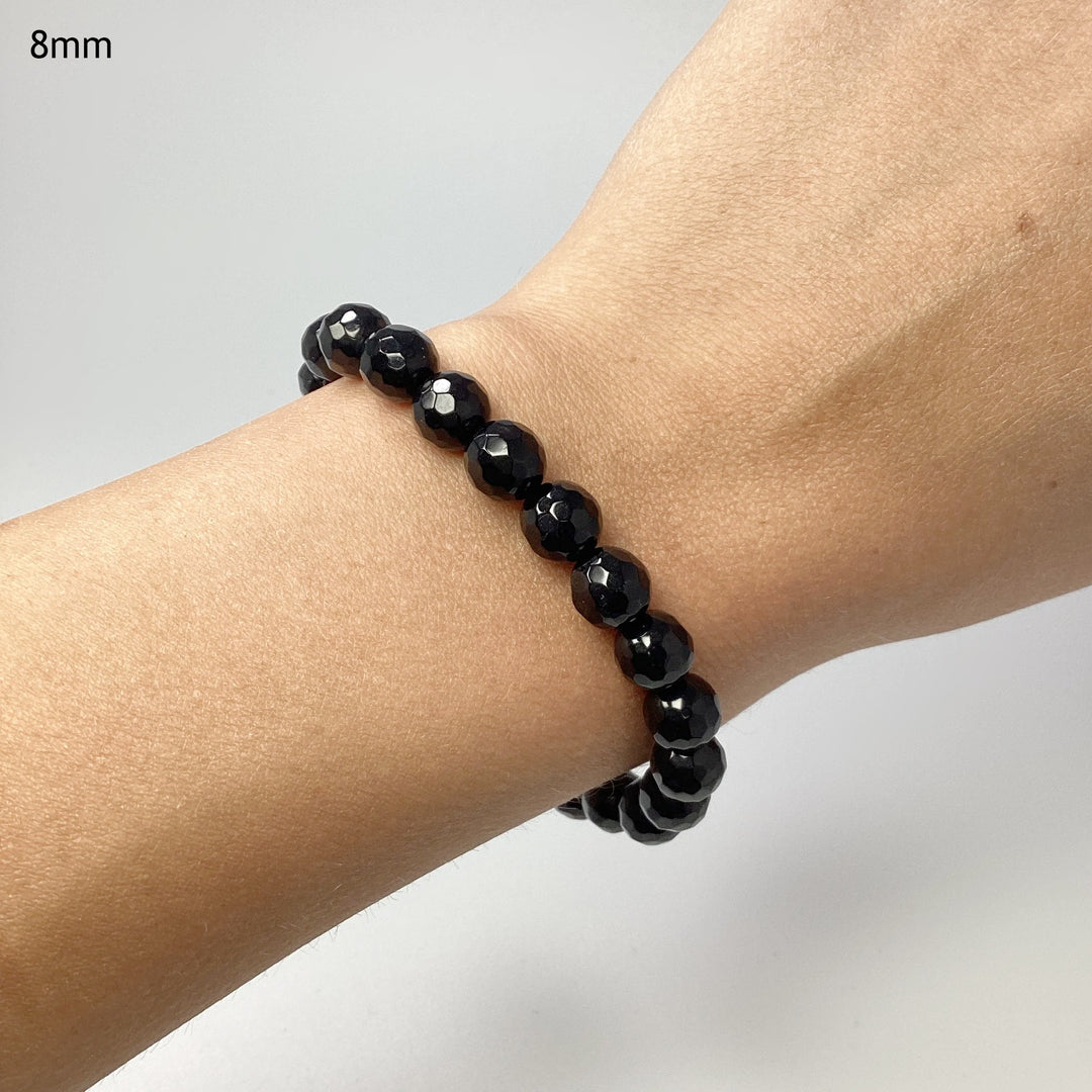 Black Onyx Faceted Beaded Bracelet