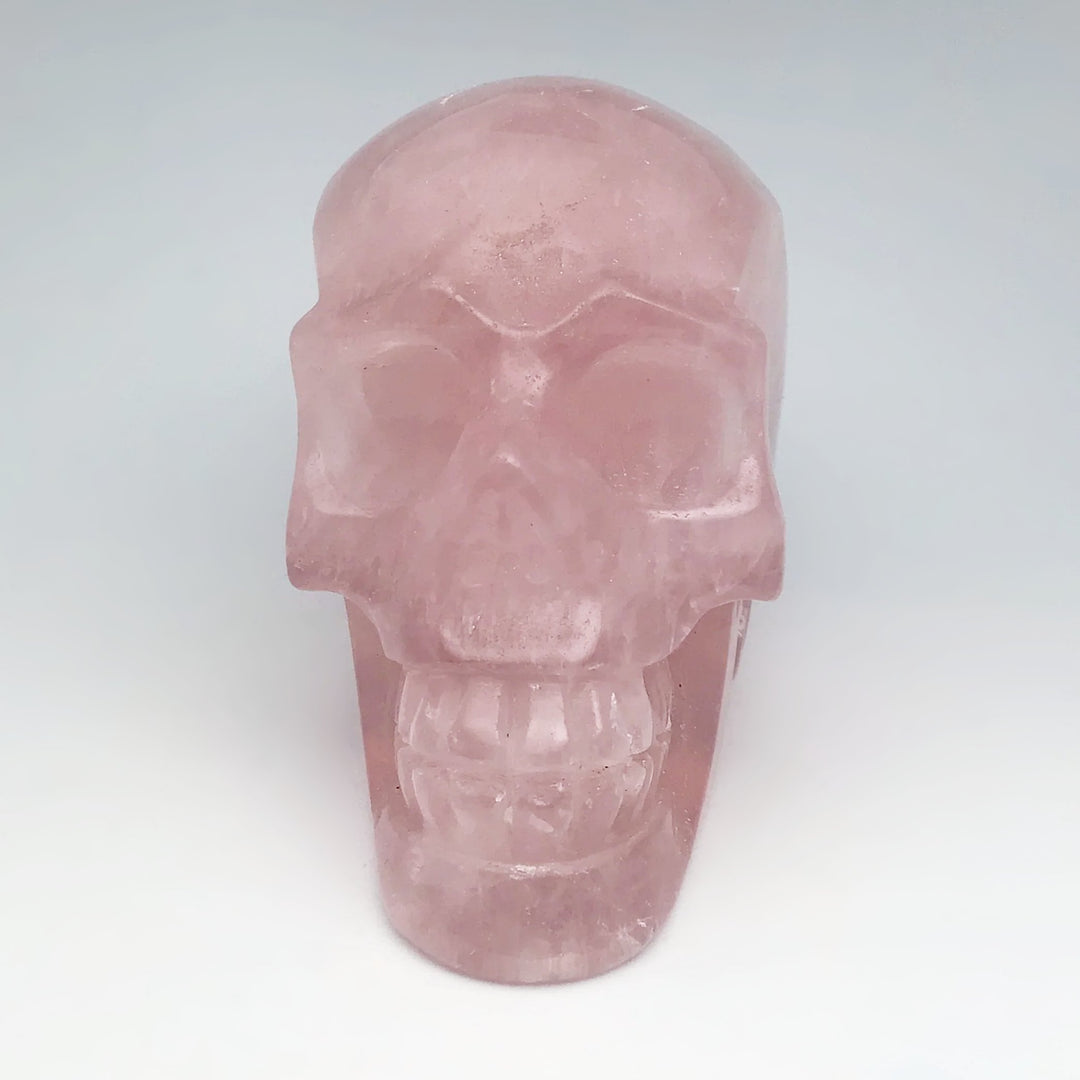 Carved Rose Quartz Skull