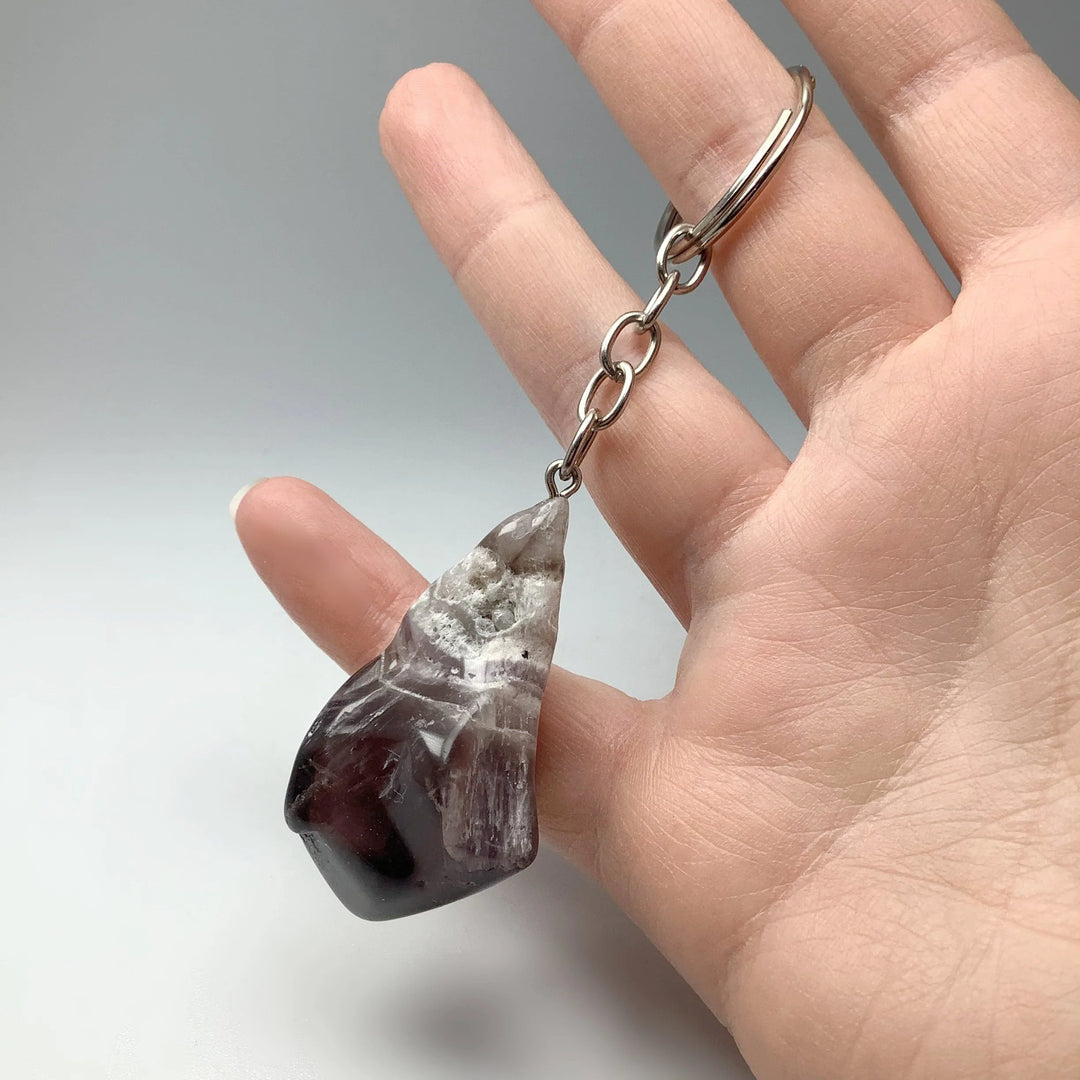 Chevron Amethyst Keychain