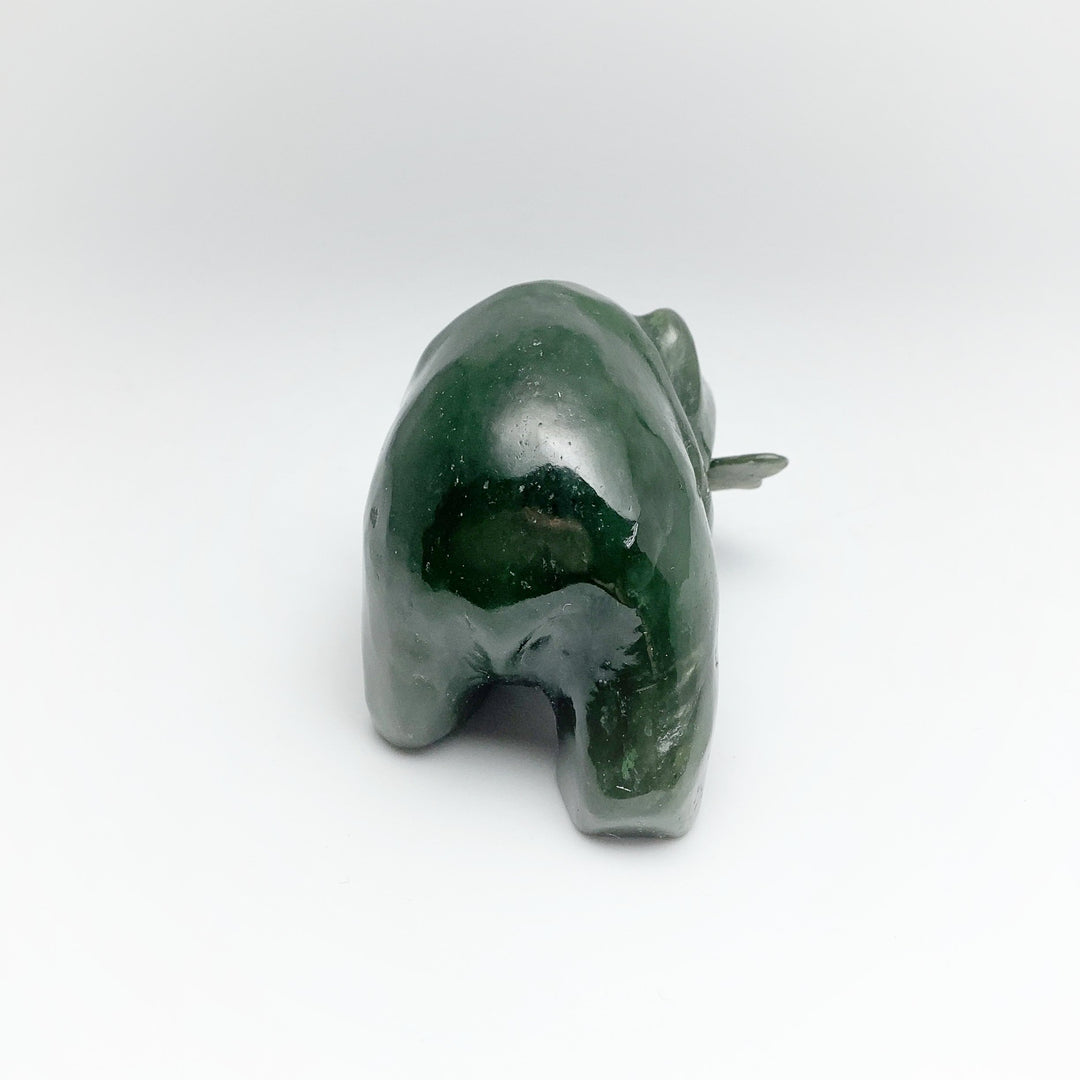 BC Jade Bear with Fish Carving