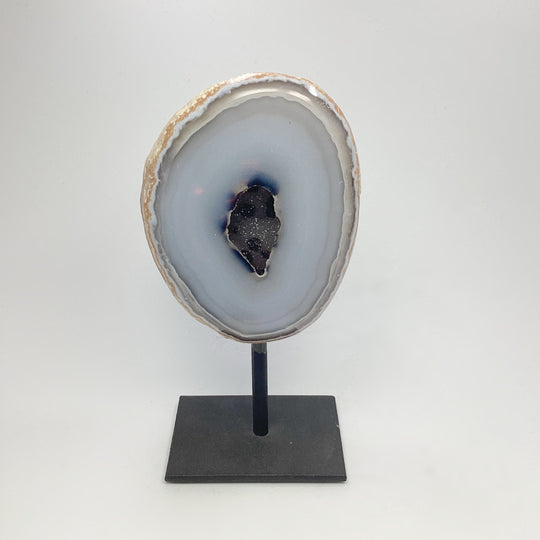 Natural Agate Geode on Stand