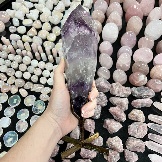 Polished Amethyst Scepter with Display Stand