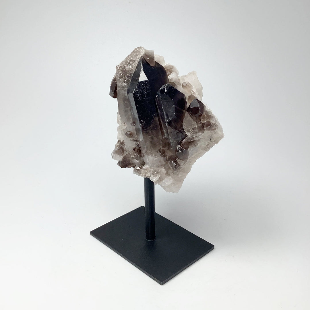 Smoky Quartz Cluster on Display Stand