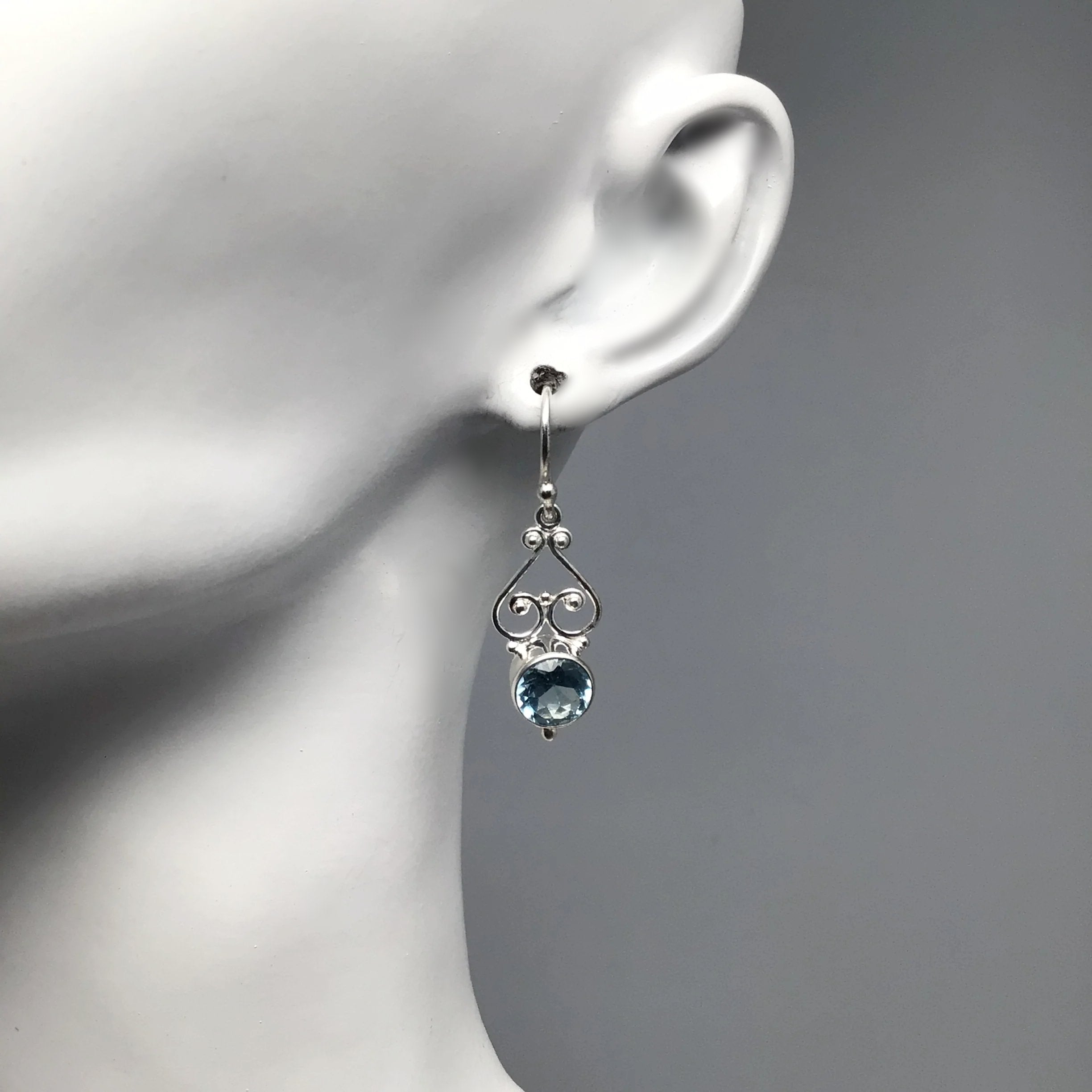 Blue Topaz Dangle Earrings