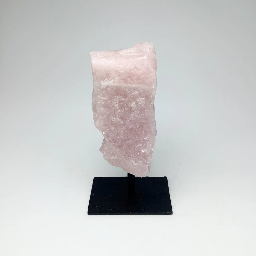 Rough Rose Quartz on Display Stand