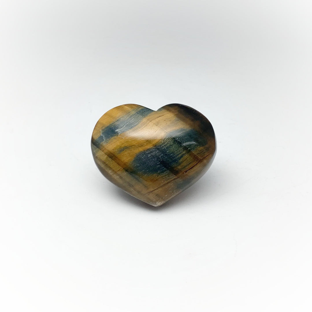 Blue Gold Tiger Eye Heart