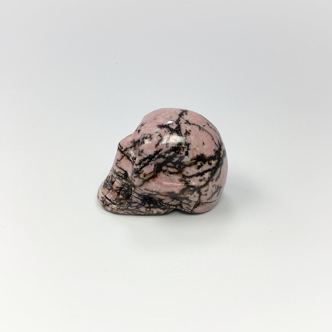 Carved Rhodonite Skull