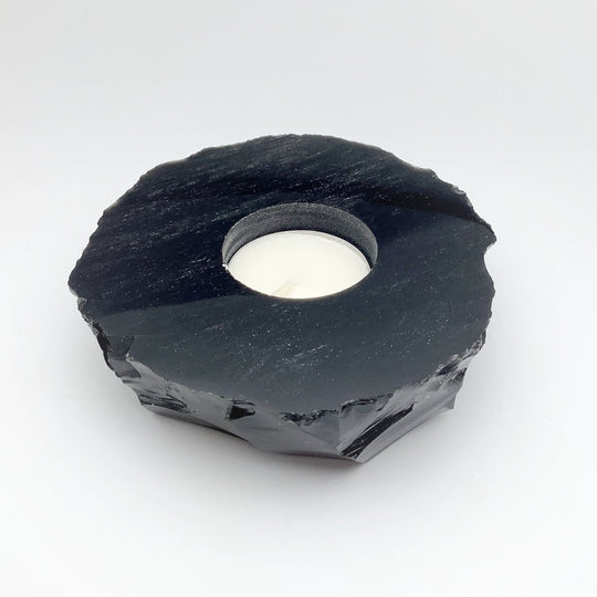 Black Obsidian Candle Holder