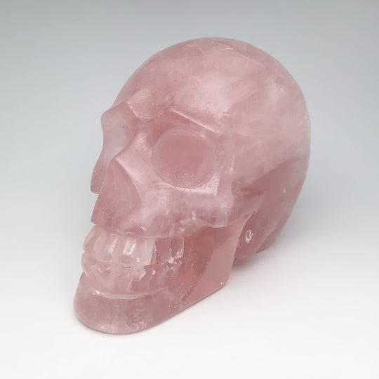 Carved Rose Quartz Skull